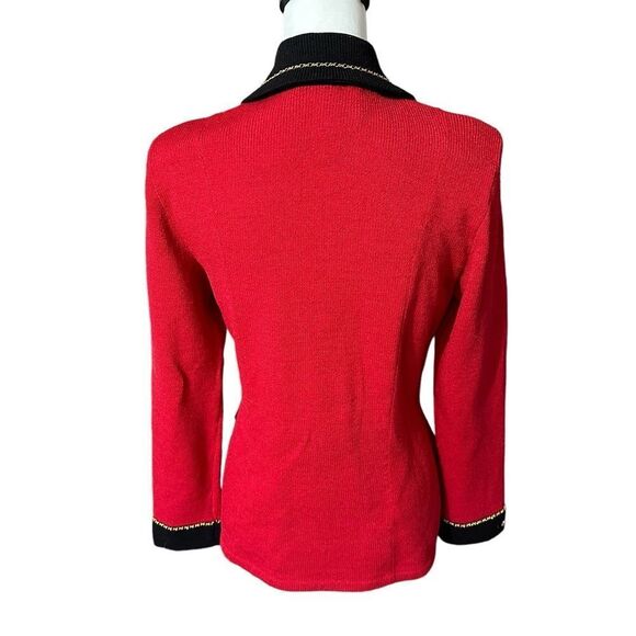 Toula Red Military Knit Blazer Gold Detailing Sz 4 NWT - Picture 11 of 15
